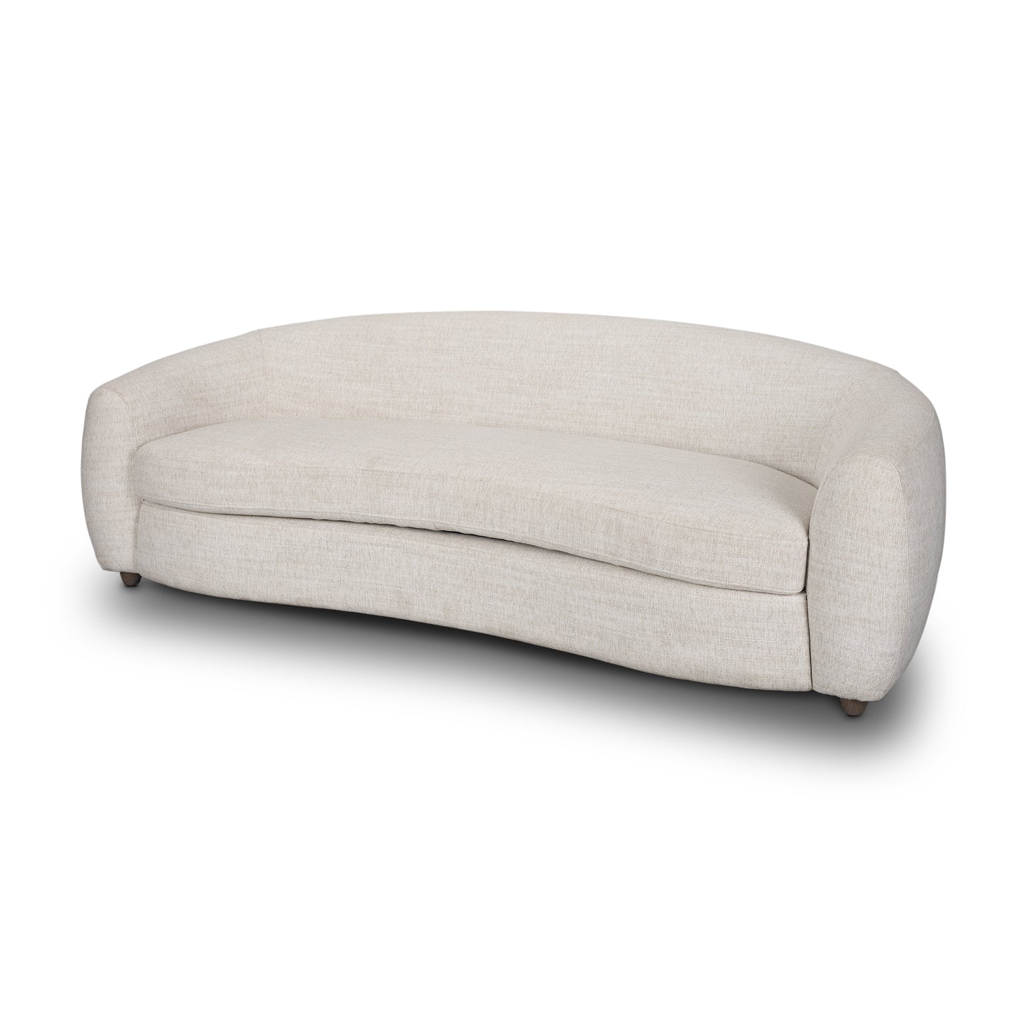 Valentina Oatmeal Upholstered Curved Sofa