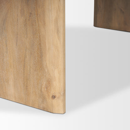Isla Oval Dining Table with Light Brown Wood Top and Arched Legs for a Stylish and Elegant Dining Experience