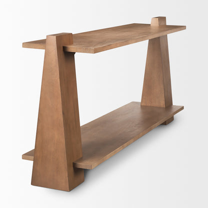 Eula Medium Brown Wood Console Table – Stylish & Functional Accent Piece