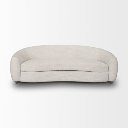 Valentina Oatmeal Upholstered Curved Sofa