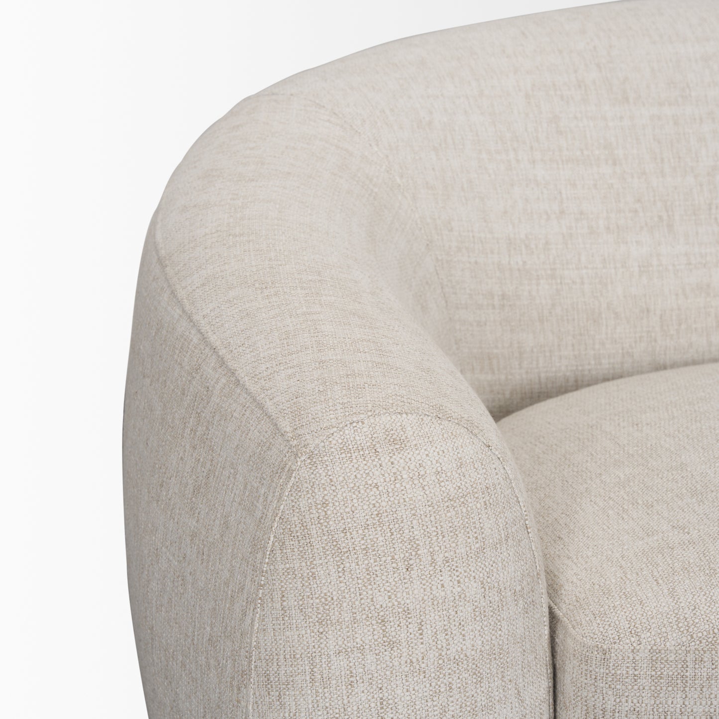 Valentina Oatmeal Upholstered Curved Sofa