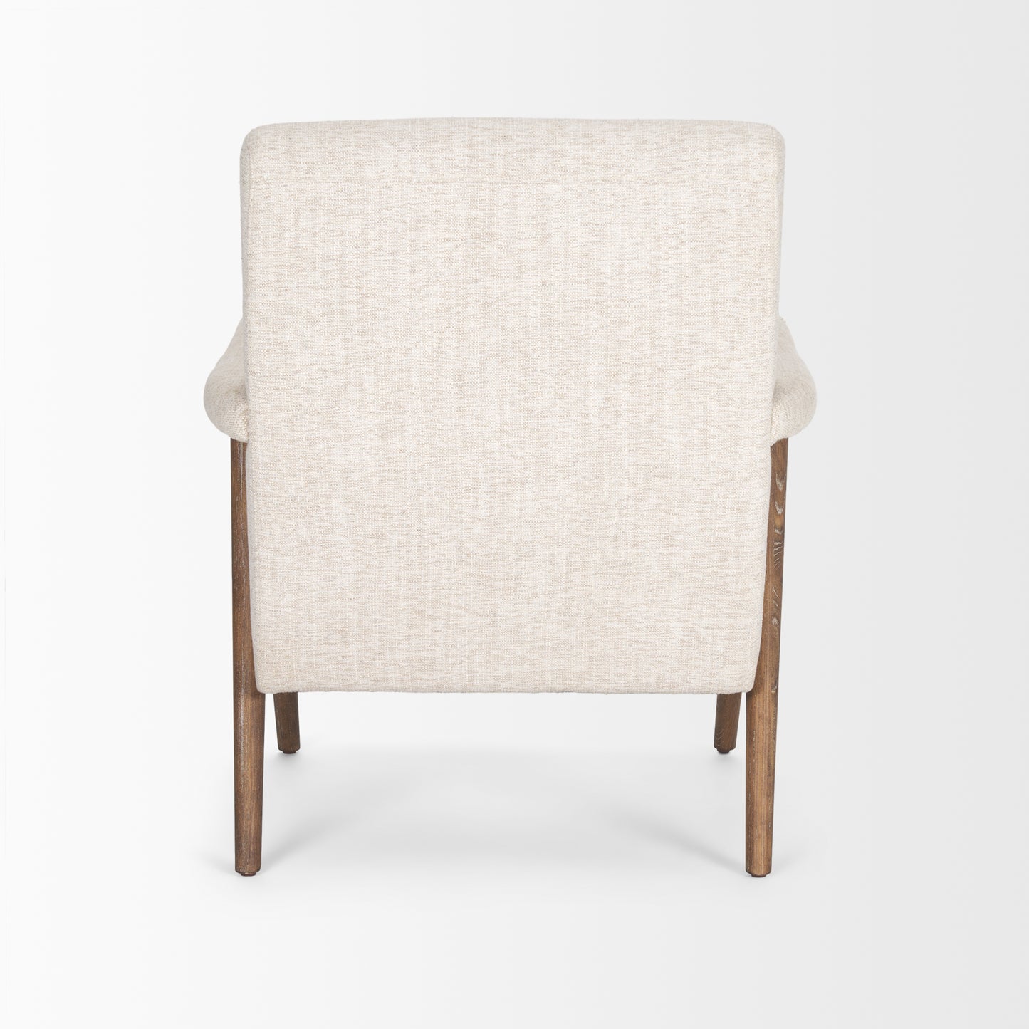Nico Oatmeal Upholstered w Brown Wood Accent Chair