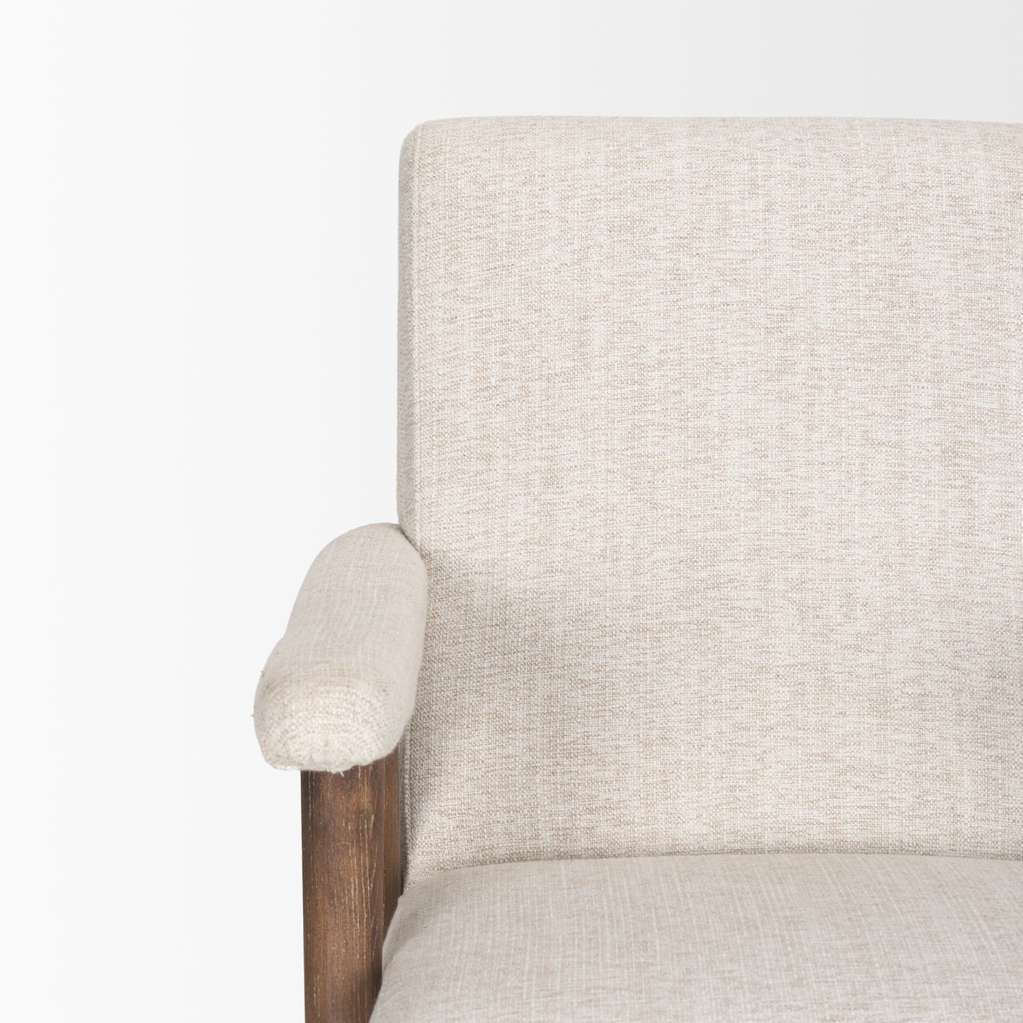 Nico Oatmeal Upholstered w Brown Wood Accent Chair