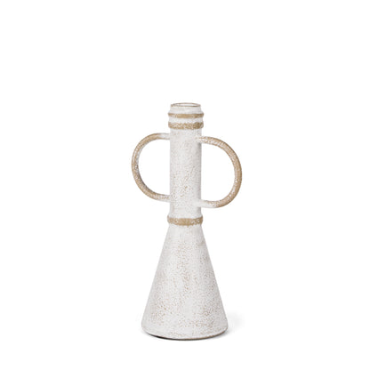 Ziva Sculptural Object - Elegant Decorative Metal Accent with Distressed Beige Finish for Home Decor