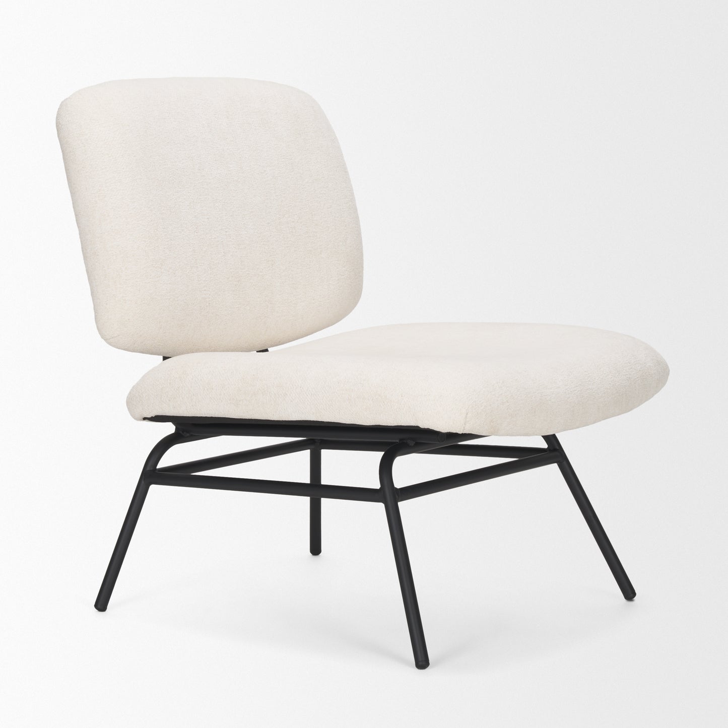 Nora Forest Green Fabric Matte Black Metal Legs Accent Chair