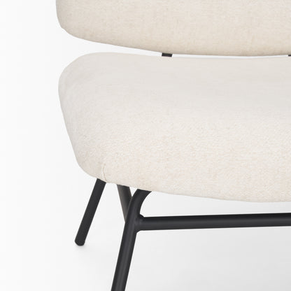 Nora Forest Green Fabric Matte Black Metal Legs Accent Chair