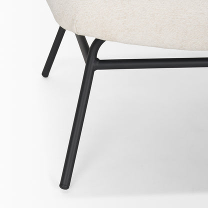 Nora Forest Green Fabric Matte Black Metal Legs Accent Chair