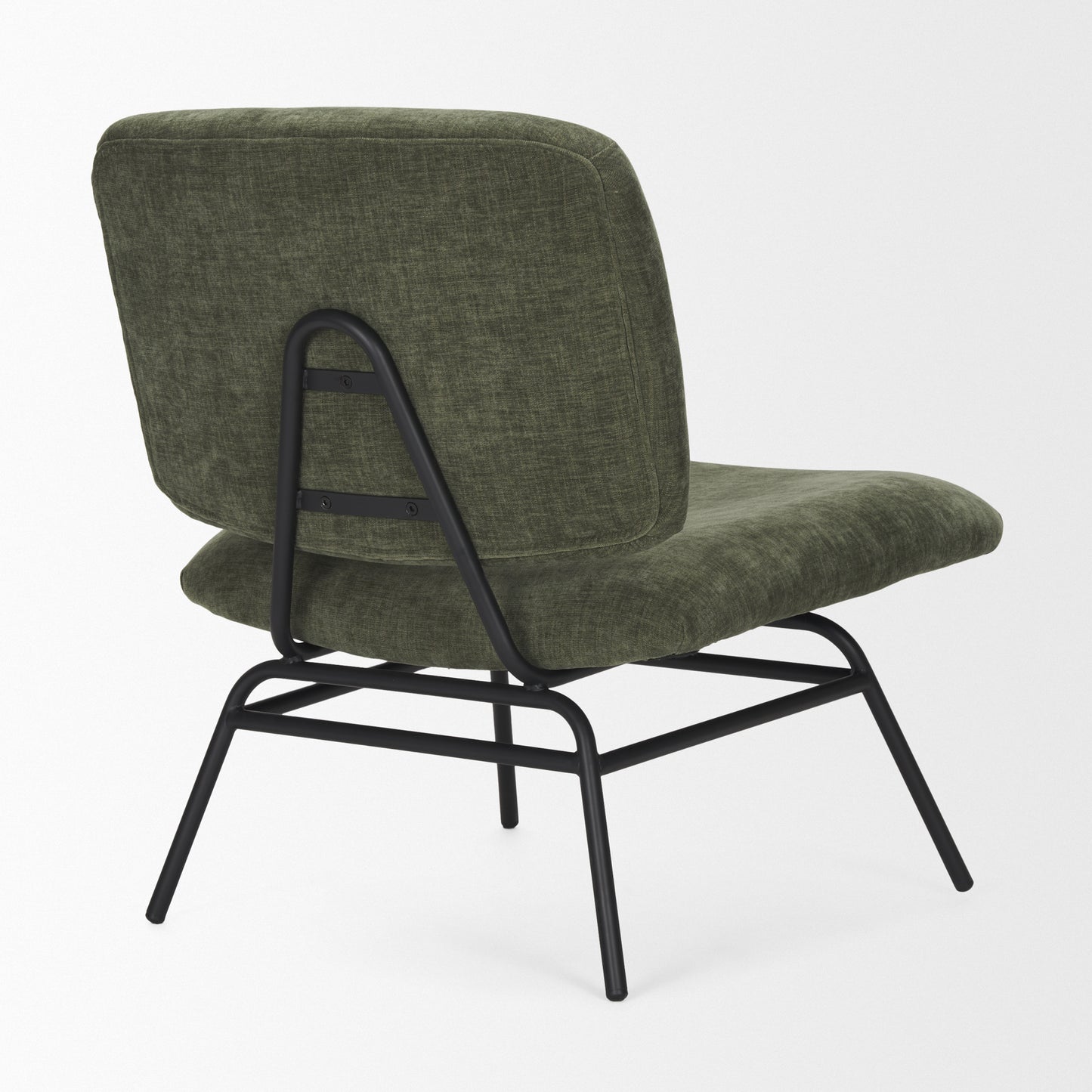 Nora Forest Green Fabric Matte Black Metal Legs Accent Chair