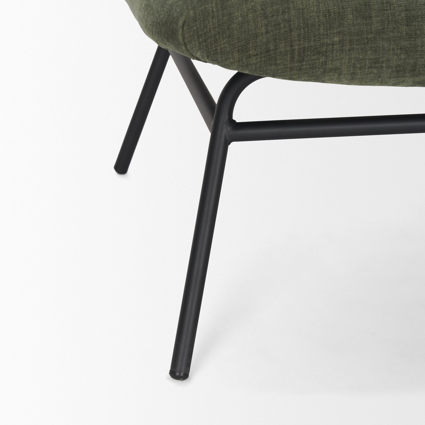 Nora Forest Green Fabric Matte Black Metal Legs Accent Chair