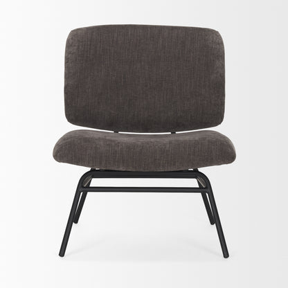 Nora Forest Green Fabric Matte Black Metal Legs Accent Chair