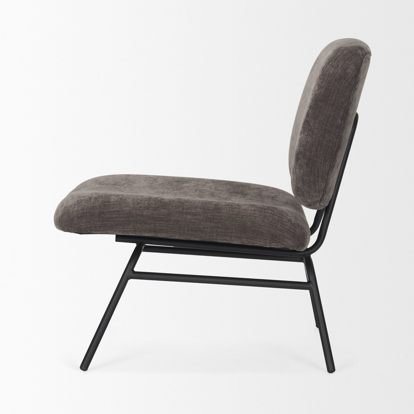 Nora Forest Green Fabric Matte Black Metal Legs Accent Chair