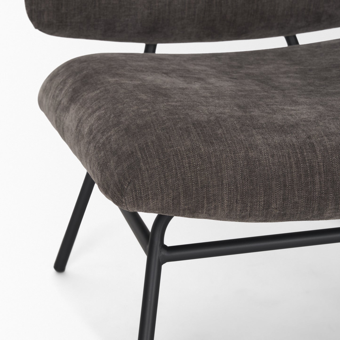 Nora Forest Green Fabric Matte Black Metal Legs Accent Chair