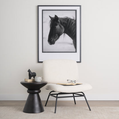 Nora Forest Green Fabric Matte Black Metal Legs Accent Chair