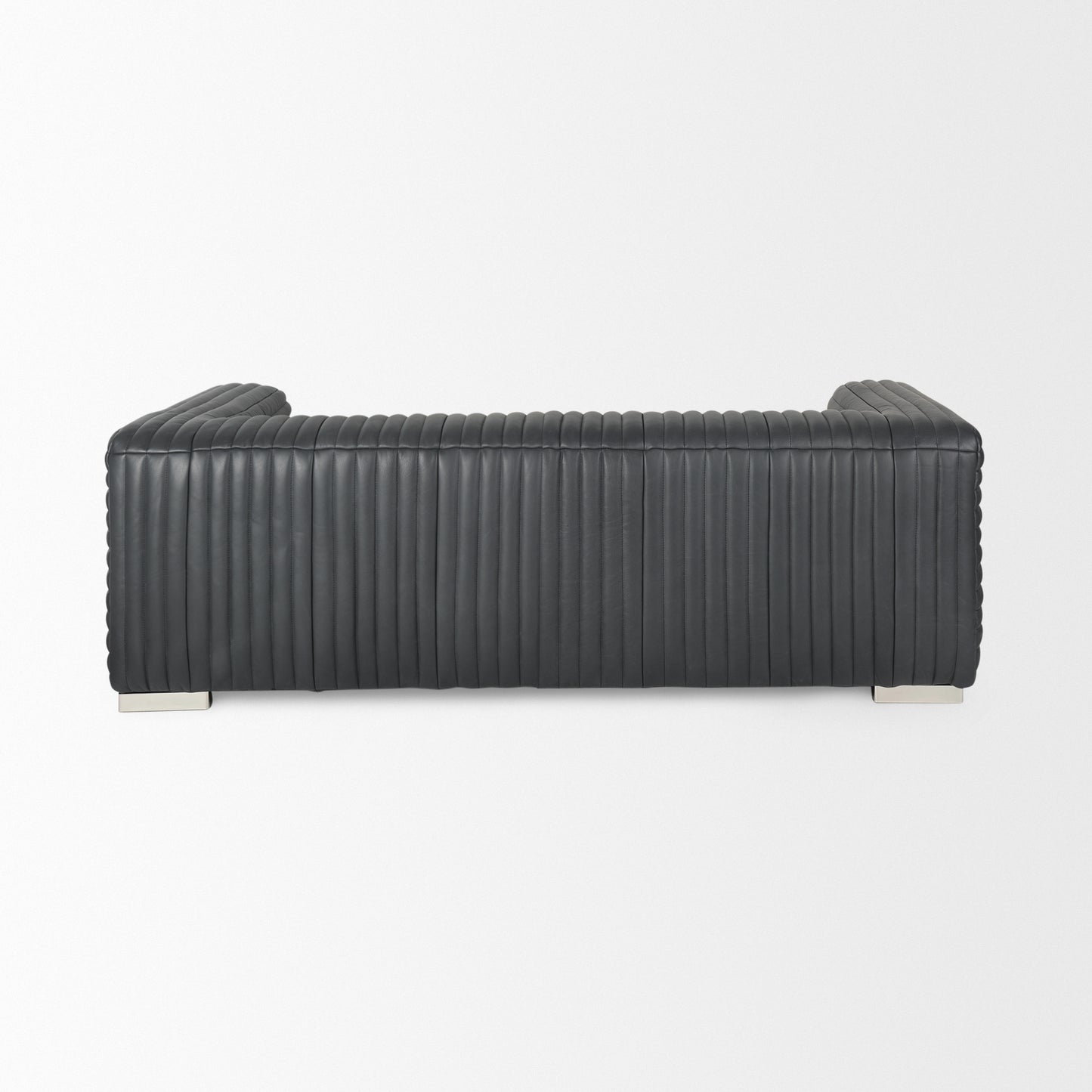 Ricciardo Black Leather Wrapped Three Seater Sofa