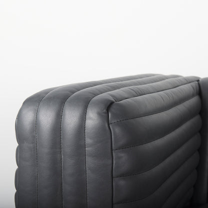 Ricciardo Black Leather Wrapped Three Seater Sofa