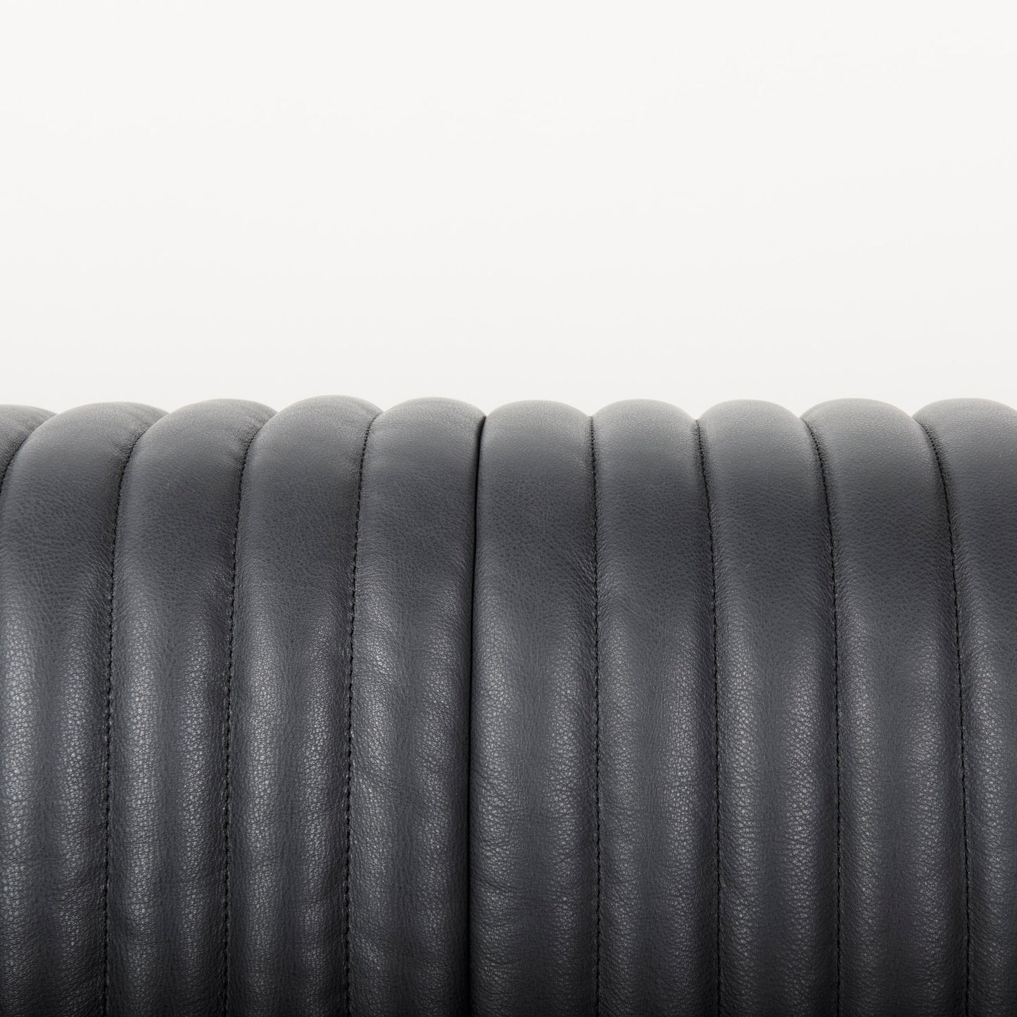 Ricciardo Black Leather Wrapped Three Seater Sofa