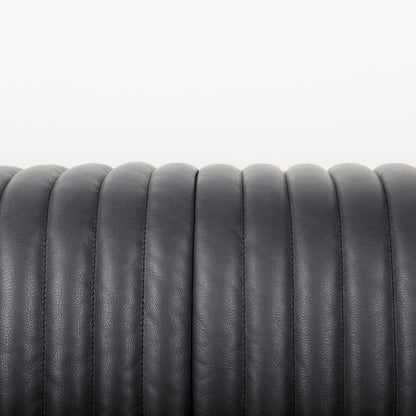 Ricciardo Black Leather Wrapped Three Seater Sofa