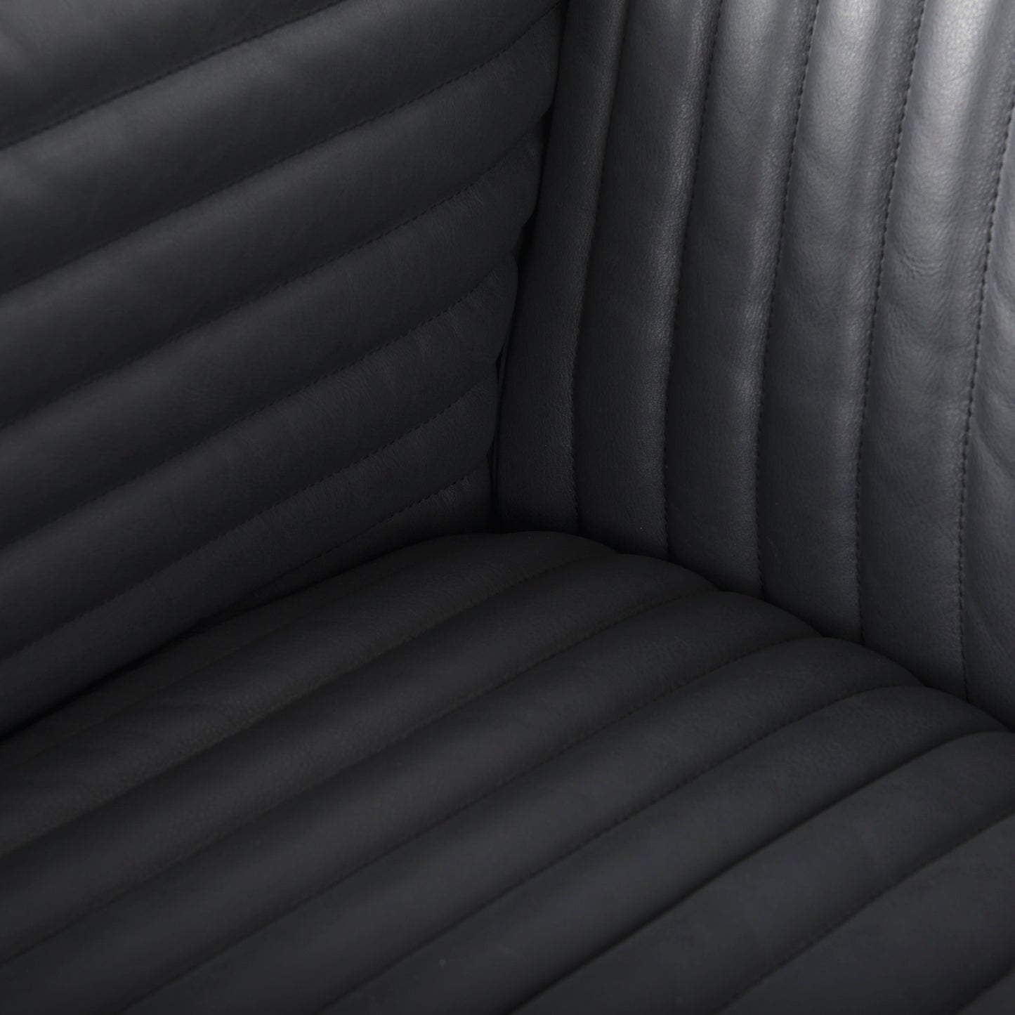 Ricciardo Black Leather Wrapped Three Seater Sofa