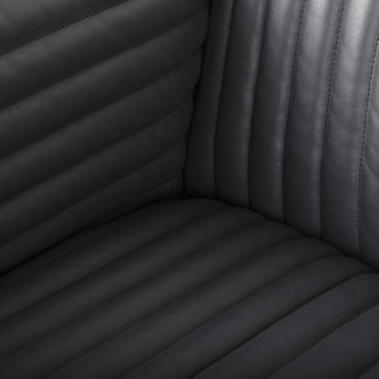 Ricciardo Black Leather Wrapped Three Seater Sofa