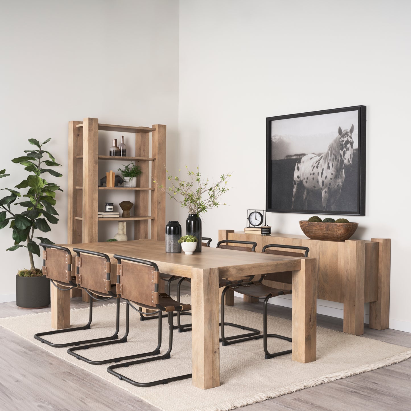 Beth Light Brown Wood Rectangular Dining Table for a Clean and Stylish Dining Experience