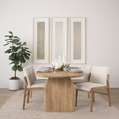 Isla Oval Dining Table with Light Brown Wood Top and Arched Legs for a Stylish and Elegant Dining Experience