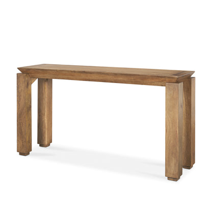 Sapphira Brown Wood Tapered Top Console Table