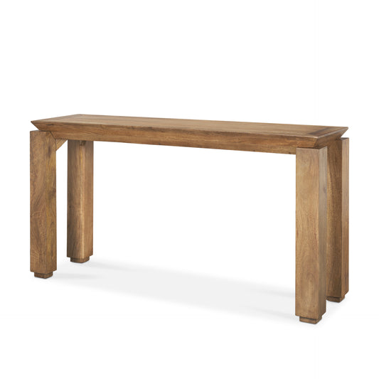 Sapphira Brown Wood Tapered Top Console Table - Stylish Design for Entryways and Modern Living Spaces