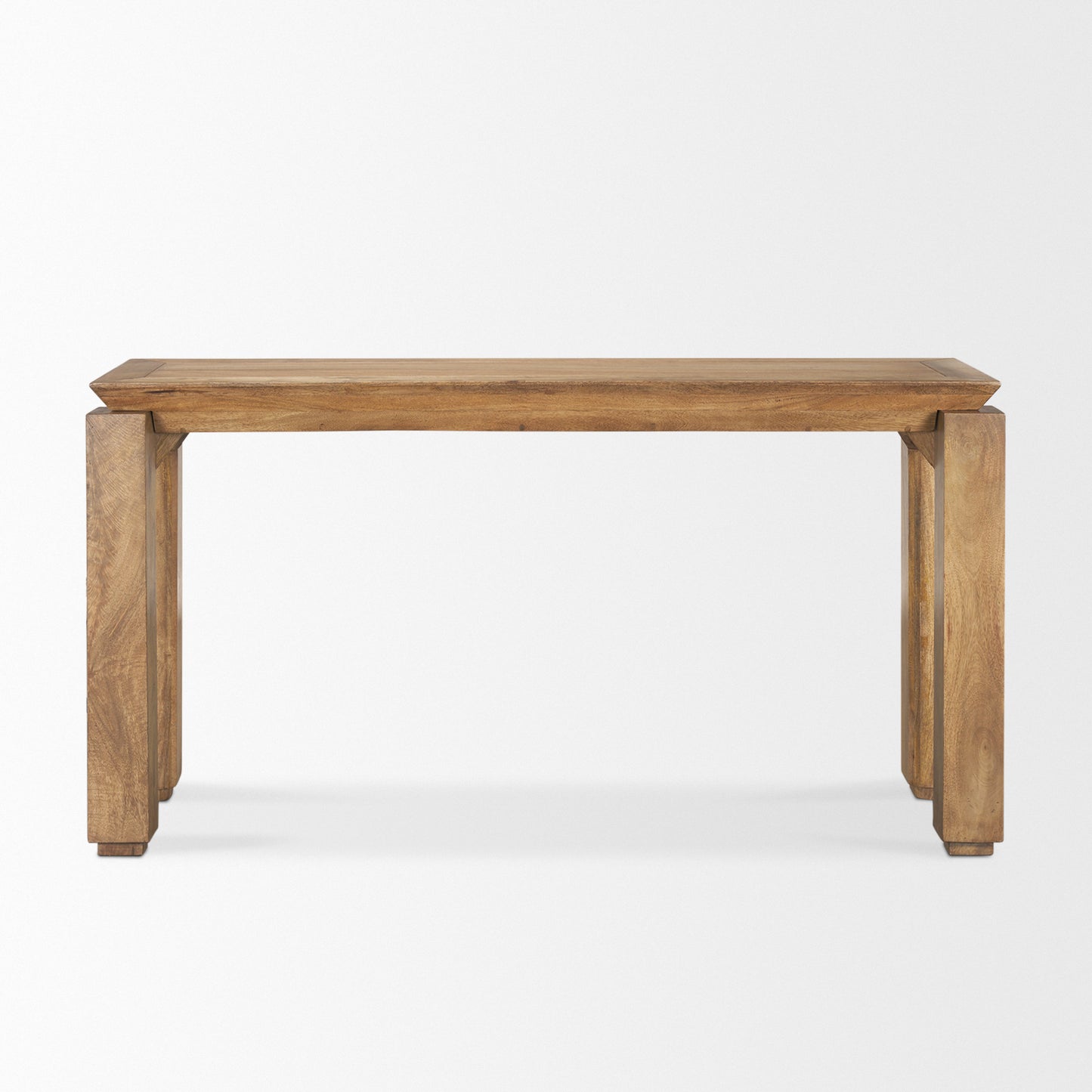 Sapphira Brown Wood Tapered Top Console Table