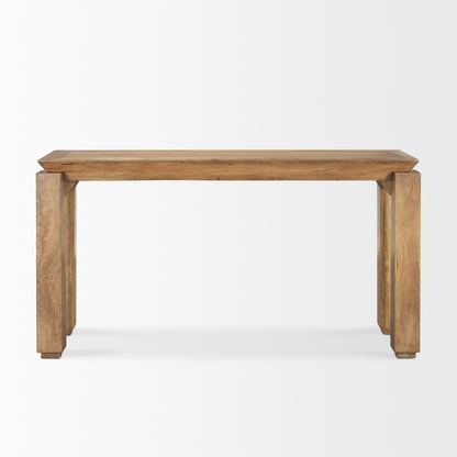 Sapphira Brown Wood Tapered Top Console Table