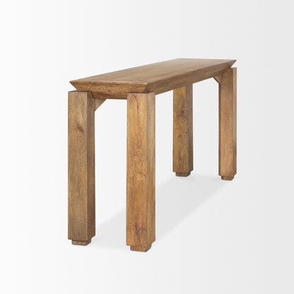 Sapphira Brown Wood Tapered Top Console Table