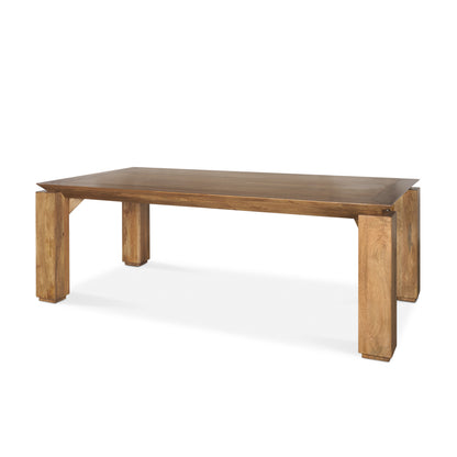 Sapphira Brown Wood Tapered Top Rectangular Dining Table