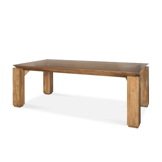 Sapphira Brown Wood Tapered Top Rectangular Dining Table for a Sleek and Elegant Dining Experience