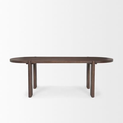 Sohan Dark Elm Wood Oval Dining Table