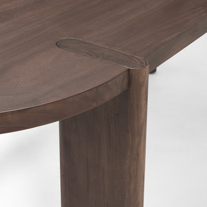 Sohan Dark Elm Wood Oval Dining Table