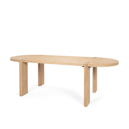 Sohan Dark Elm Wood Oval Dining Table