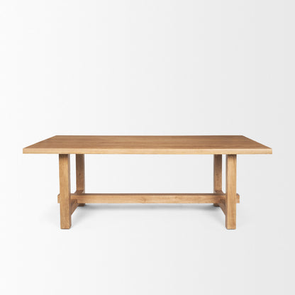 Suke Rectangular Natural Wood Trestle Dining Table