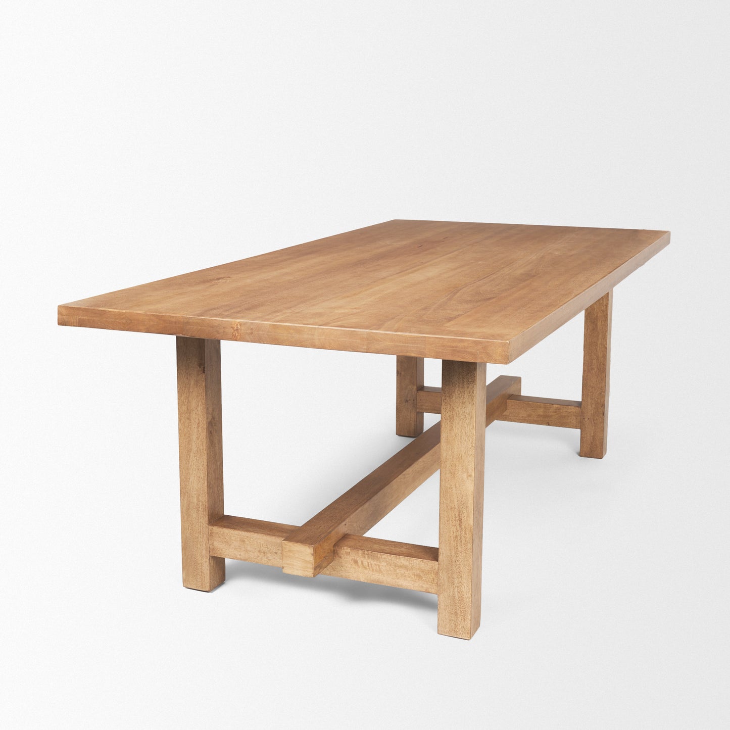 Suke Rectangular Natural Wood Trestle Dining Table