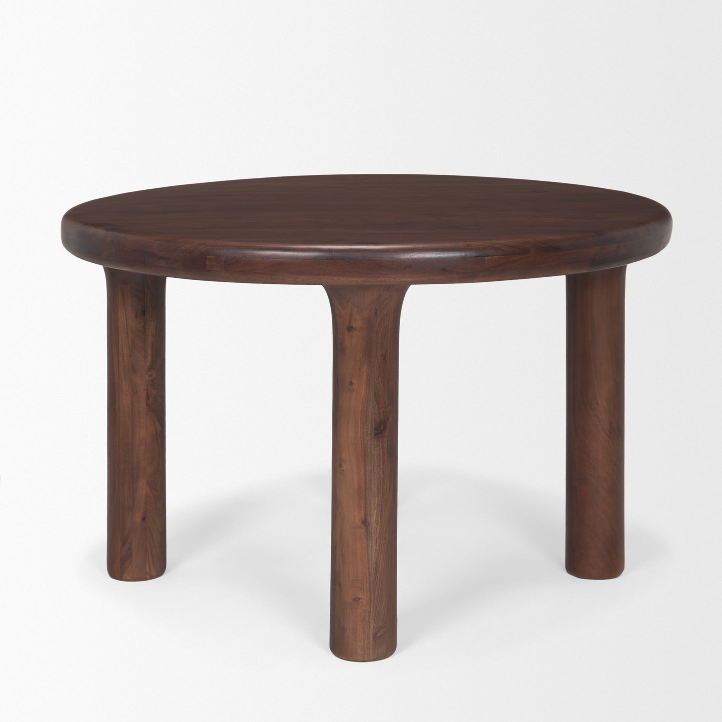 Soma 48" Red Brown Acacia Wood Round Dining Table