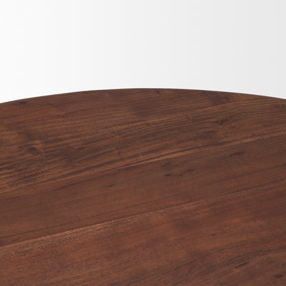 Soma 48" Red Brown Acacia Wood Round Dining Table