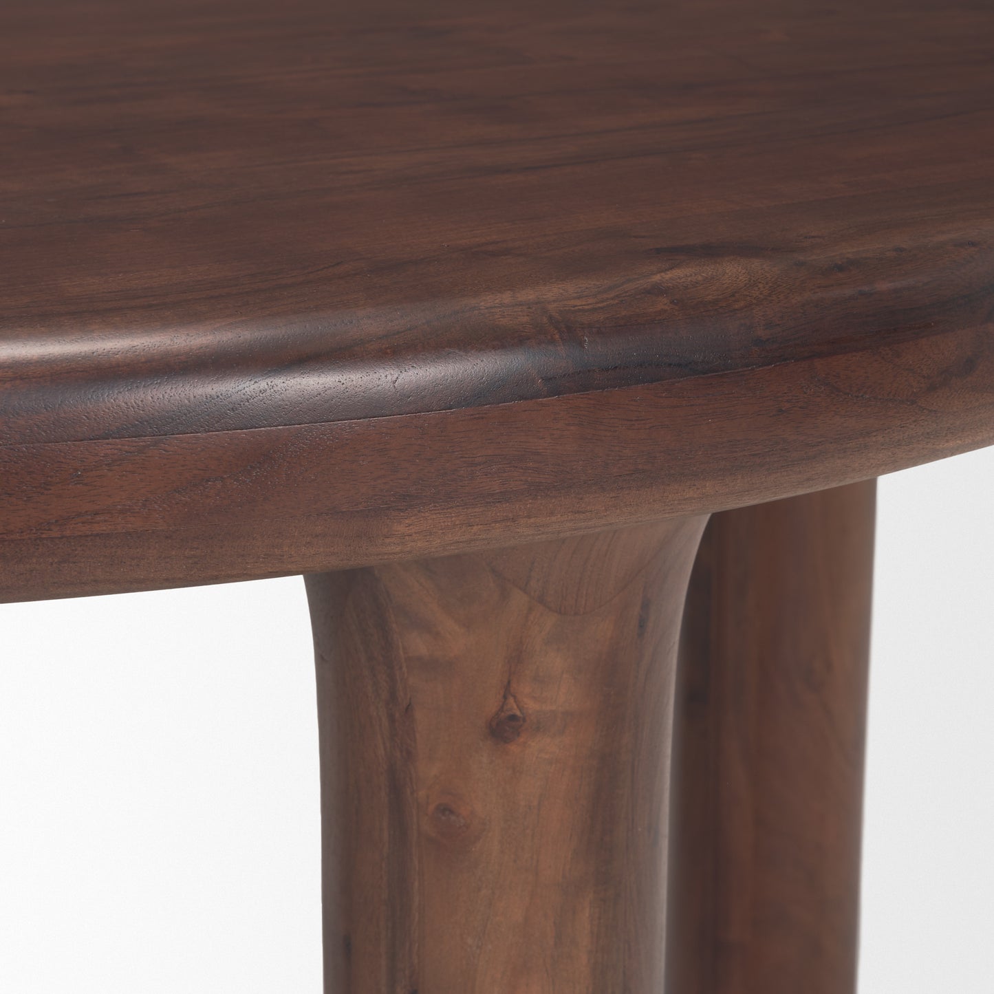 Soma 48" Red Brown Acacia Wood Round Dining Table