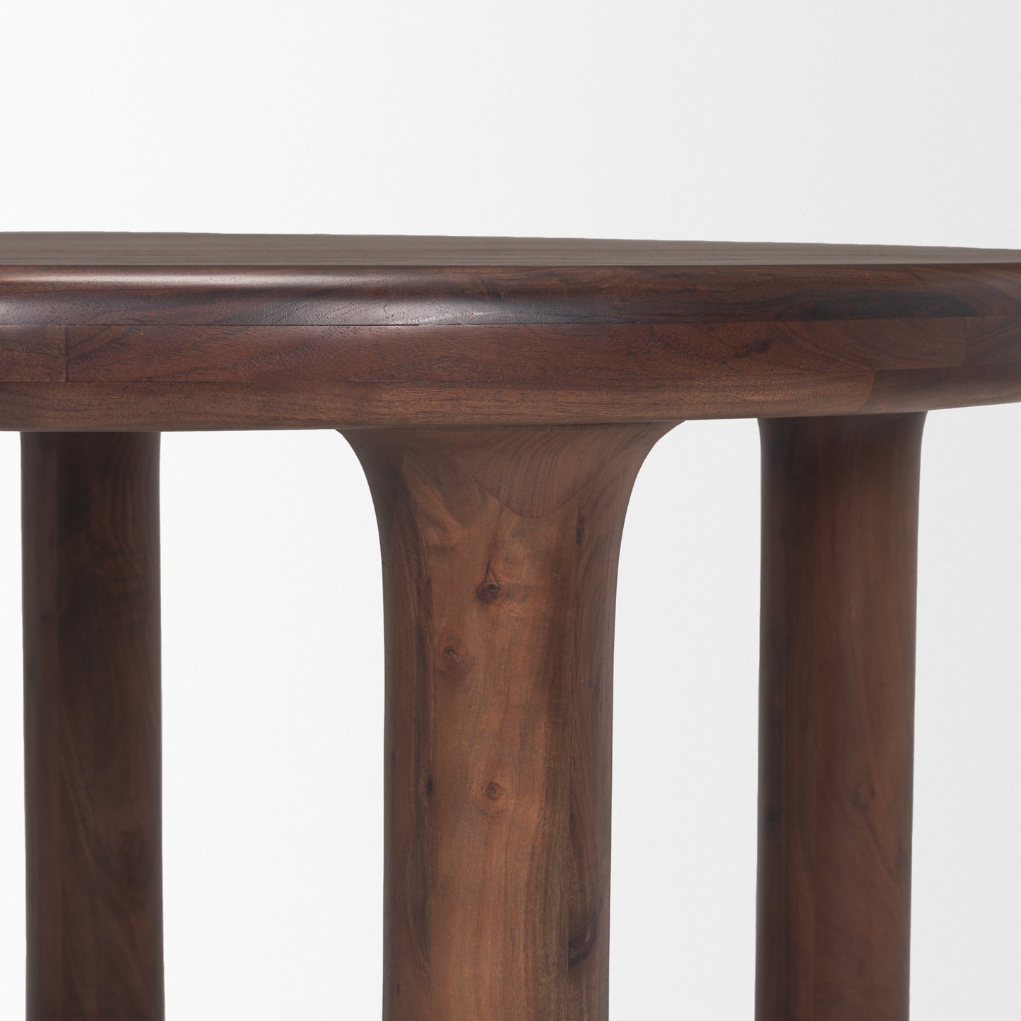 Soma 48" Red Brown Acacia Wood Round Dining Table