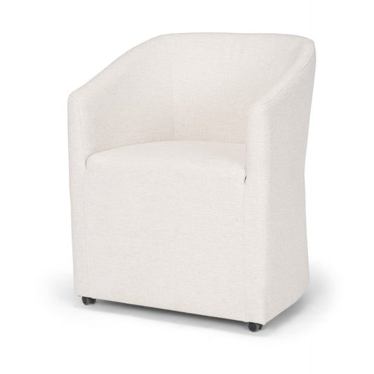 Sondra Oatmeal Performance Fabric Upholstered Club Dining Chair for Elegant and Comfortable Dining Spaces