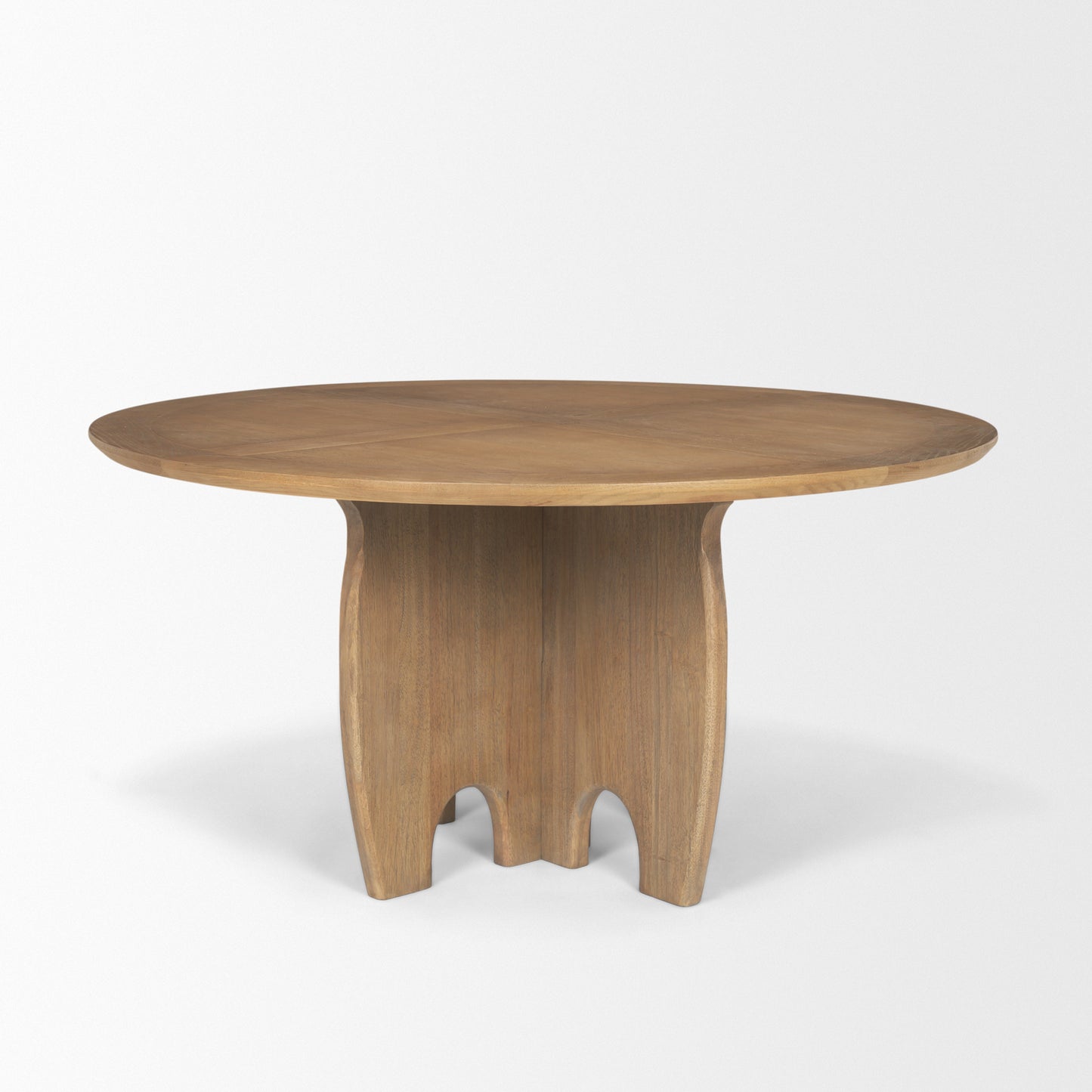 Sonomi Brown Solid Rubber Wood w/ Round Oak Tabletop Dining Table