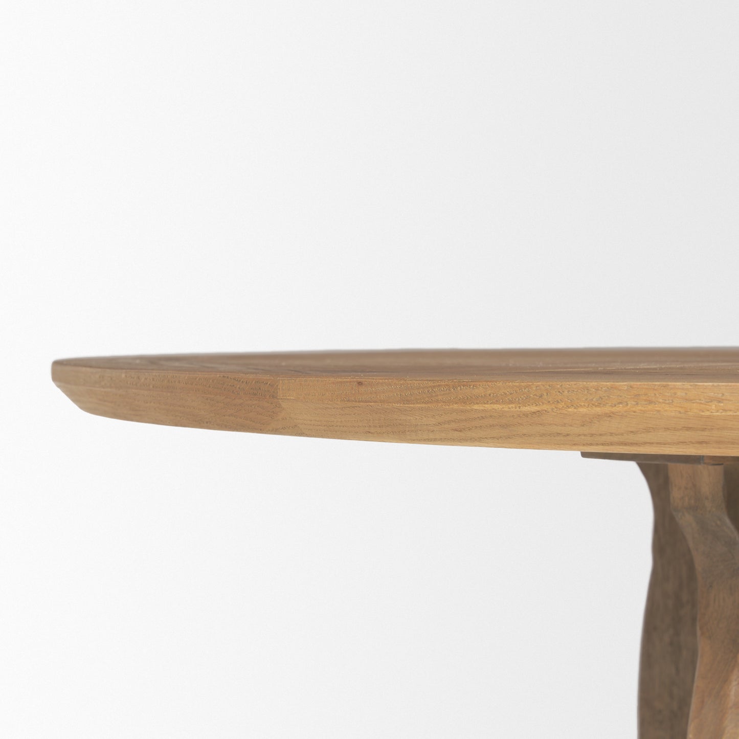 Sonomi Brown Solid Rubber Wood w/ Round Oak Tabletop Dining Table