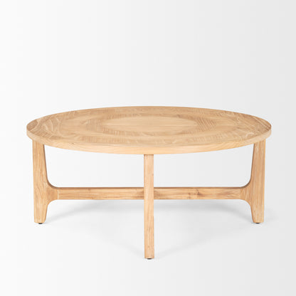 Taylin Light Brown Wood Round Coffee Table