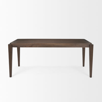 Teva Dark Brown Wood Rectangular 72" Dining Table