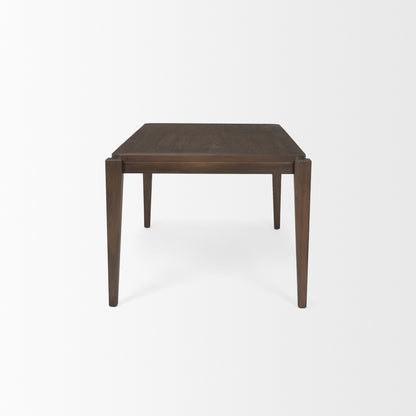 Teva Dark Brown Wood Rectangular 72" Dining Table