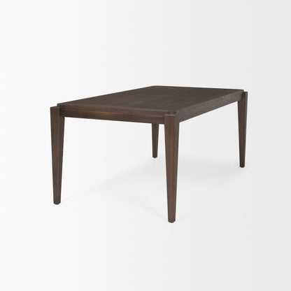 Teva Dark Brown Wood Rectangular 72" Dining Table