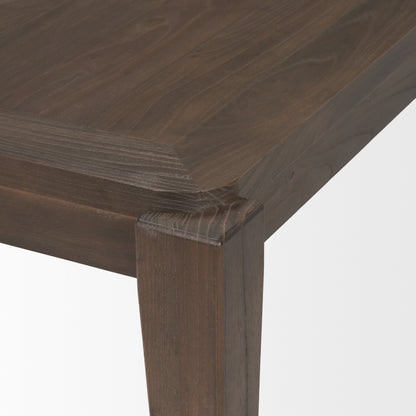 Teva Dark Brown Wood Rectangular 72" Dining Table