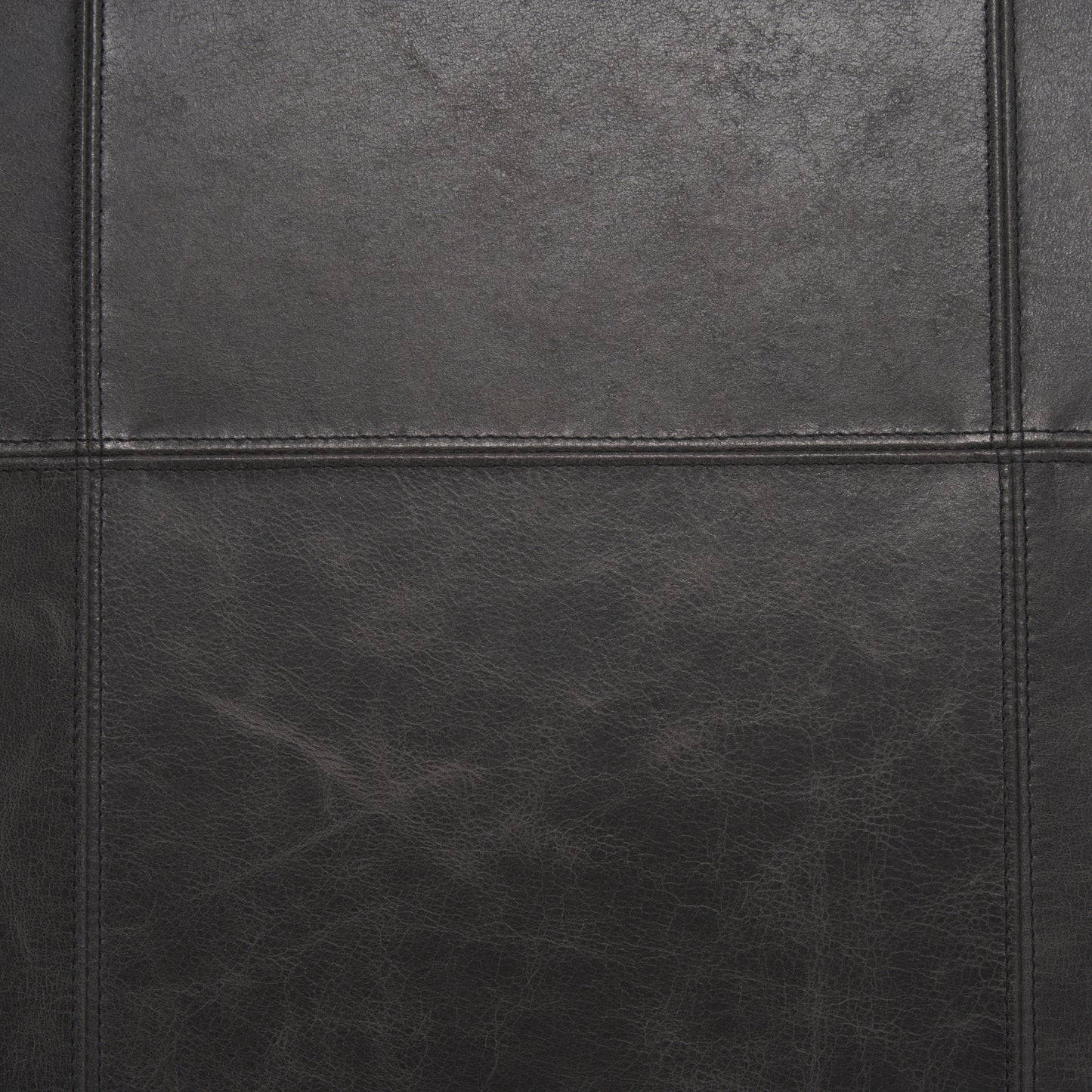 Stratton Gunmetal Genuine Aged Black Leather Upholstered Accent Chair